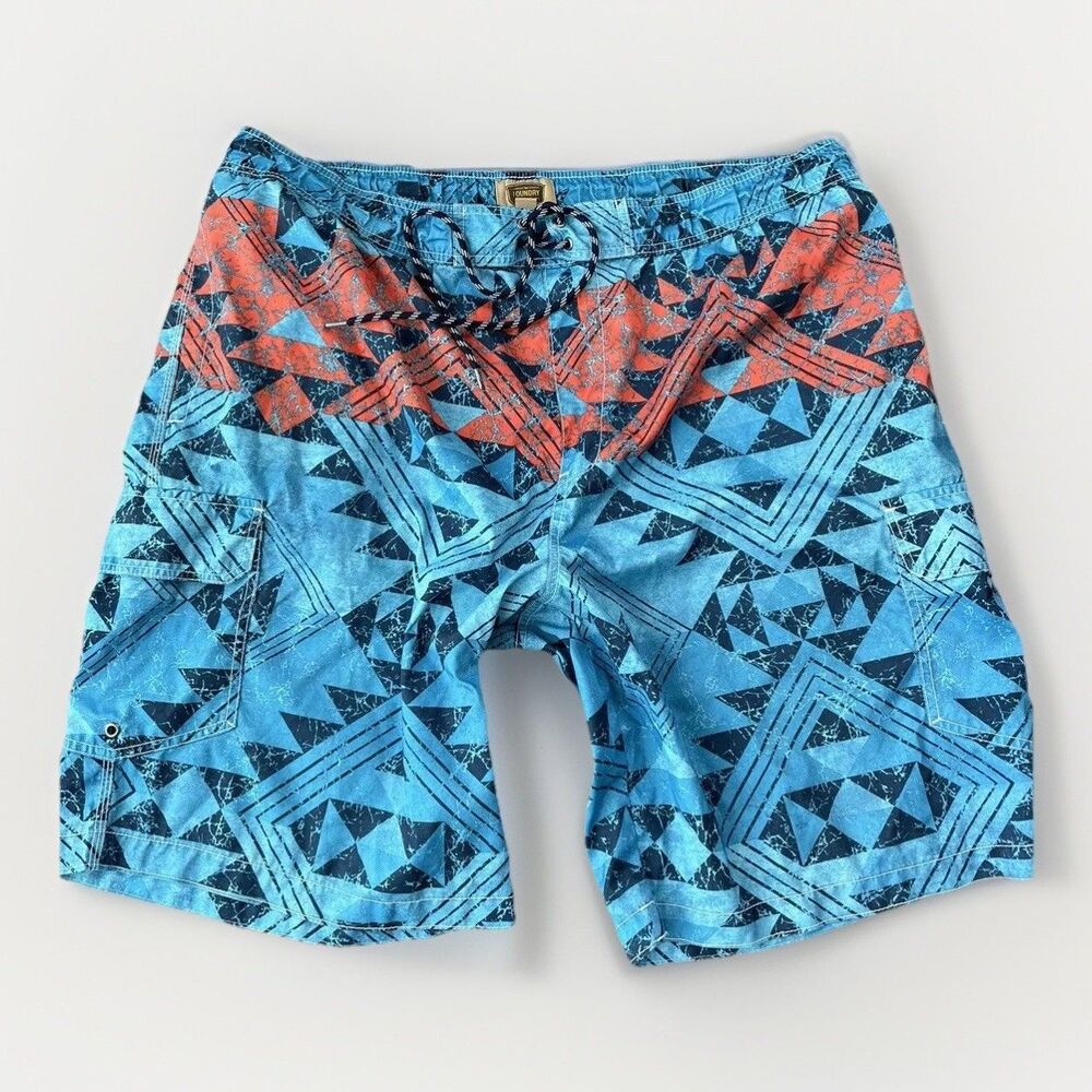 The Foundry Board Shorts Size 2XL Pockets Print Swim Trunks